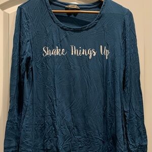 Blue Long Sleeve Top
